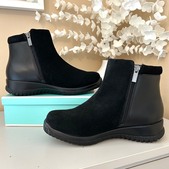 DREW Shoe Kool Casual Boot  Double Zipper Black Suede/Leather Size 7.5W - Picture 3 of 15